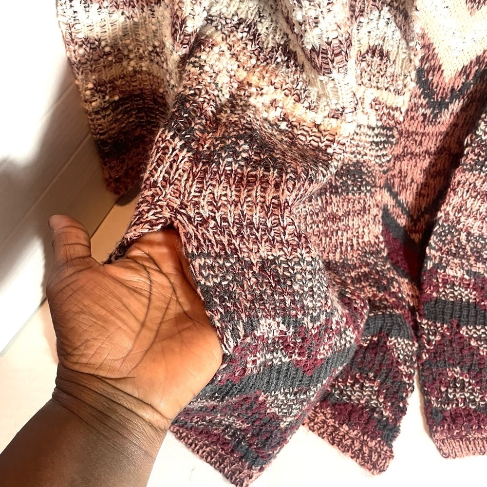 United States Multi Color Chevron Open Front Cardigan Sweater Sz. Large - Picture 5 of 12